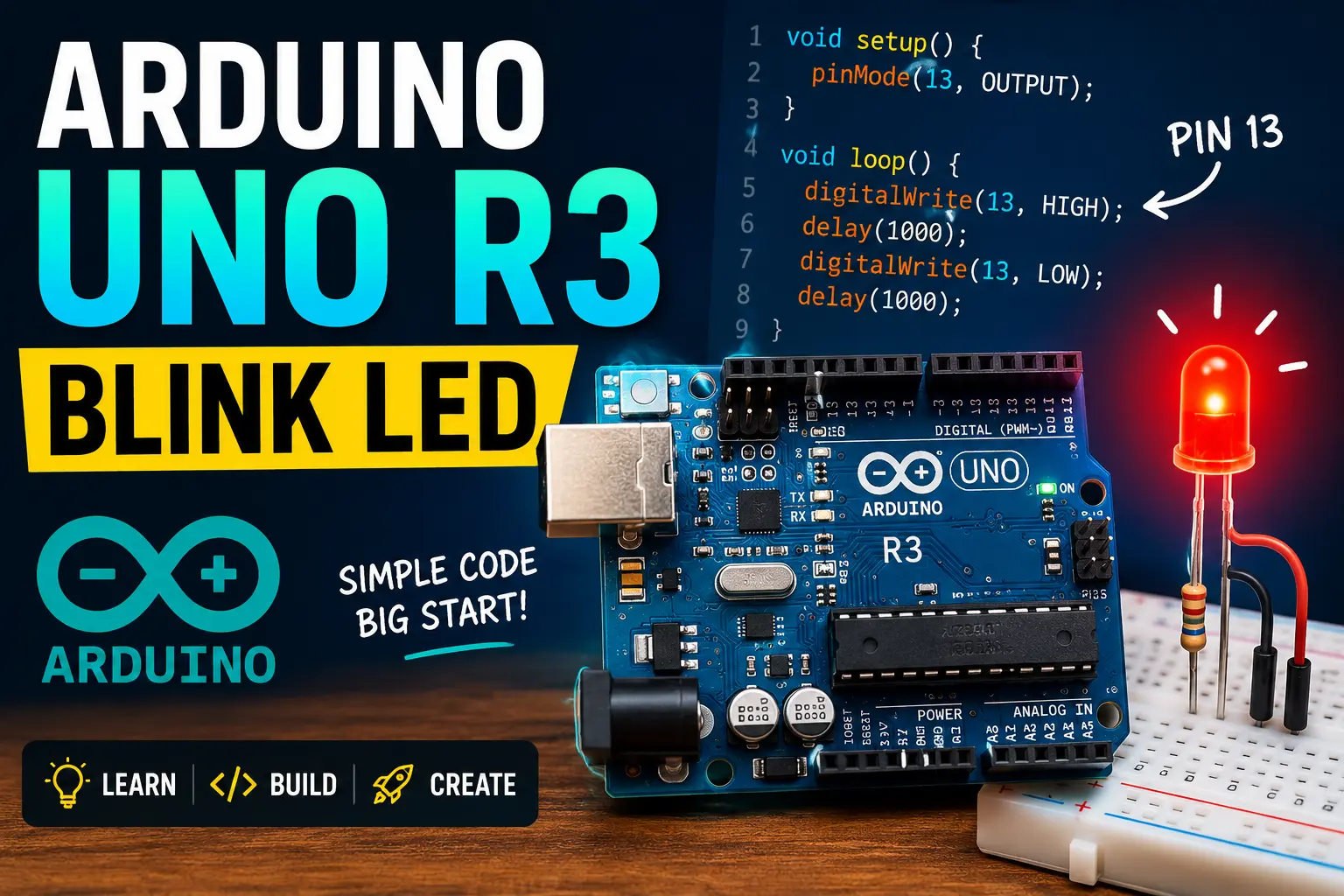 Getting Started with Arduino Uno R3 — LED Blink Guide