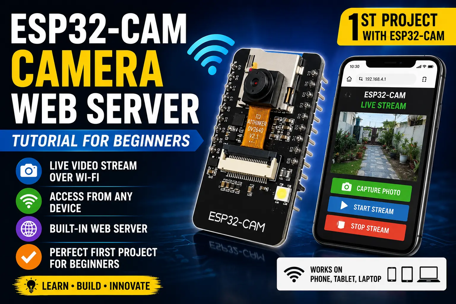 ESP32-CAM Camera Web Server Tutorial for Beginners